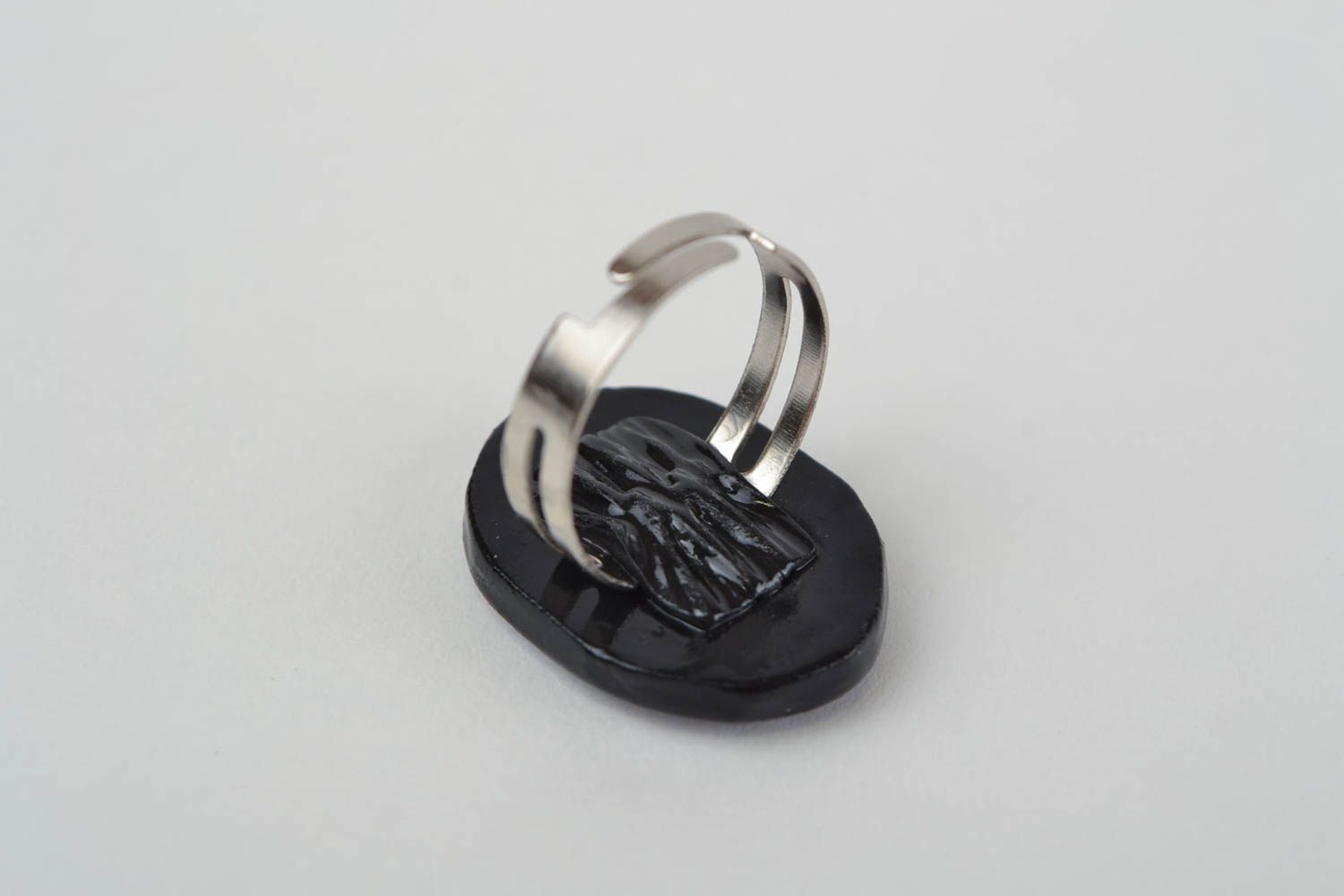 Handgemachter Ring aus Polymerton mit Landschaftbild Autoren Design für Frauen foto 5