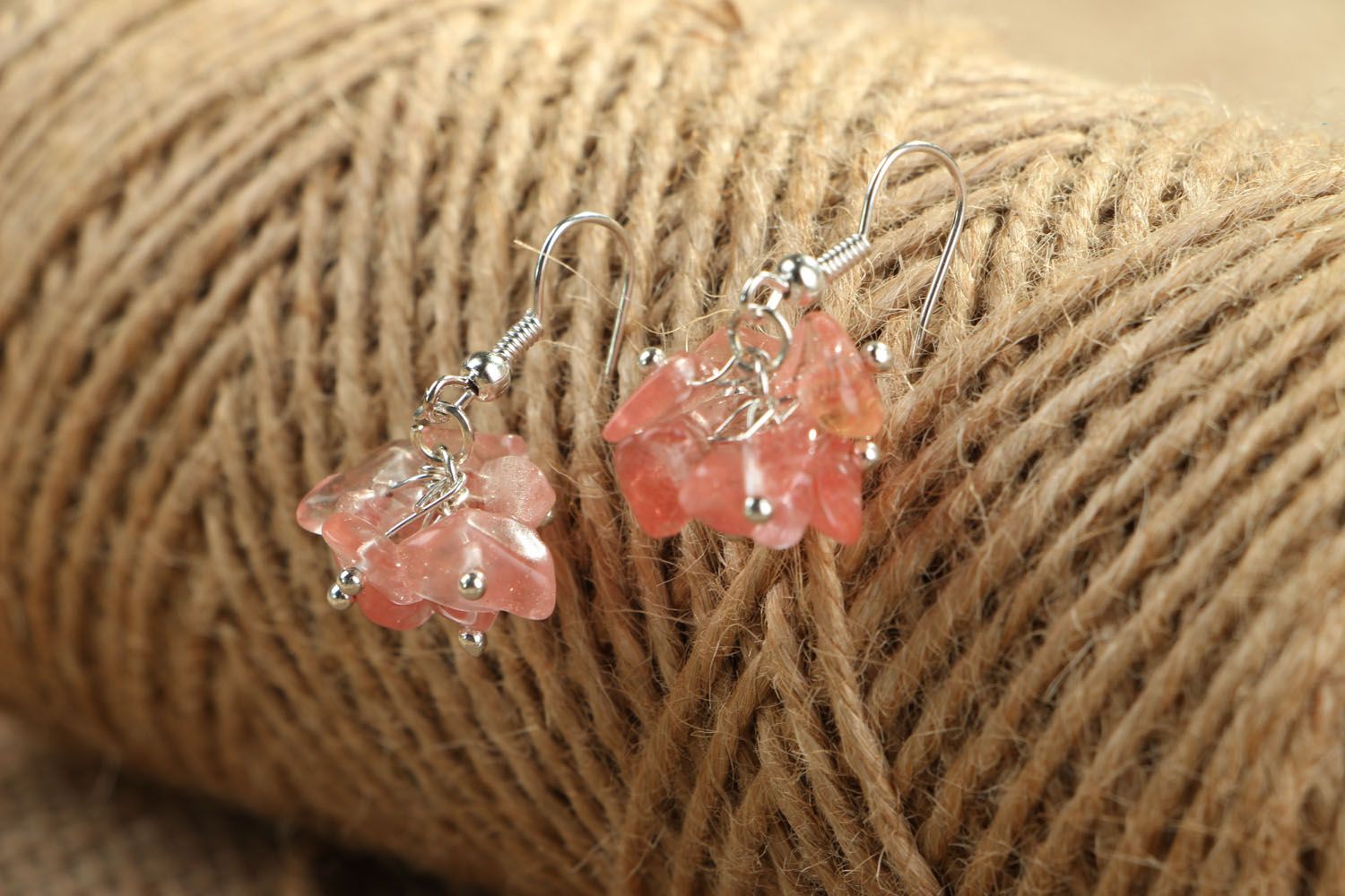 Boucles d'oreilles en tourmaline faites main photo 4