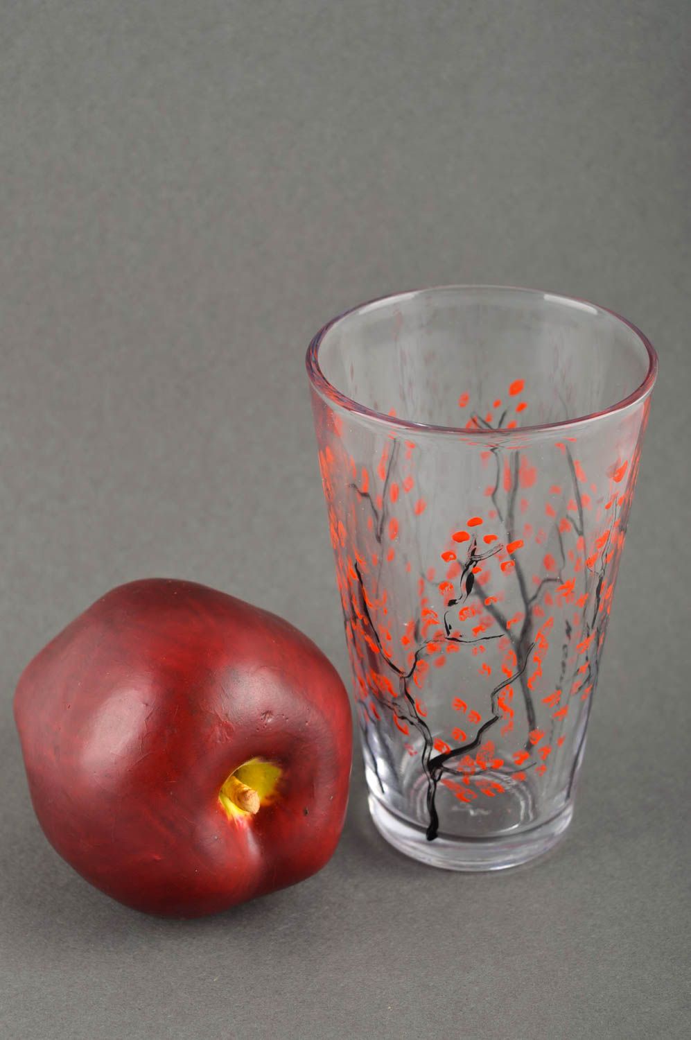 Vaso de vidrio utensilio de cocina con flores hecho a mano menaje del hogar foto 1