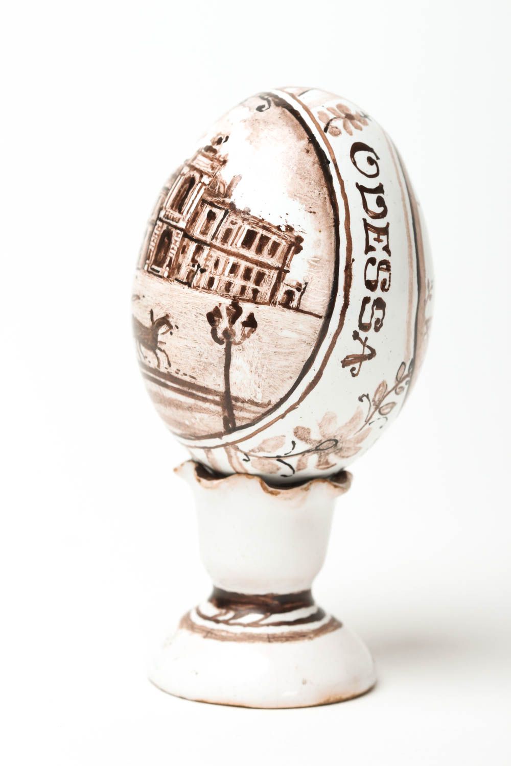 Huevo pintado hecho a mano de arcilla decoración de interior regalo original foto 5