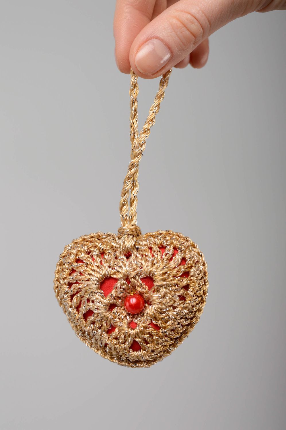 Crochet interior pendant in the shape of heart photo 4