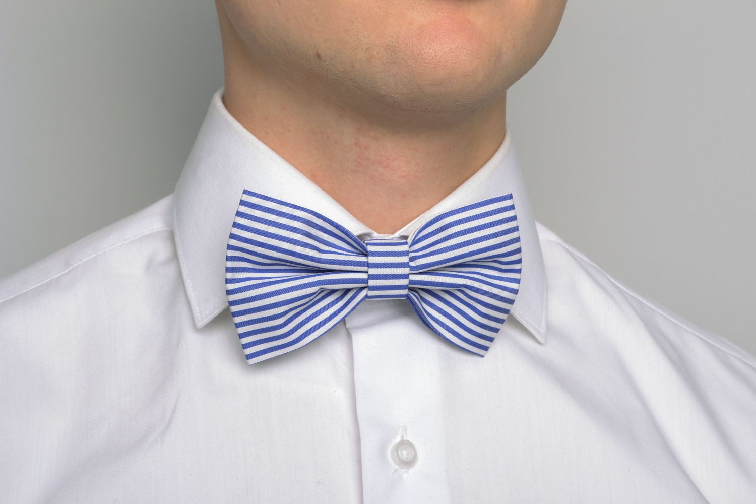 Striped blue bow tie photo 1