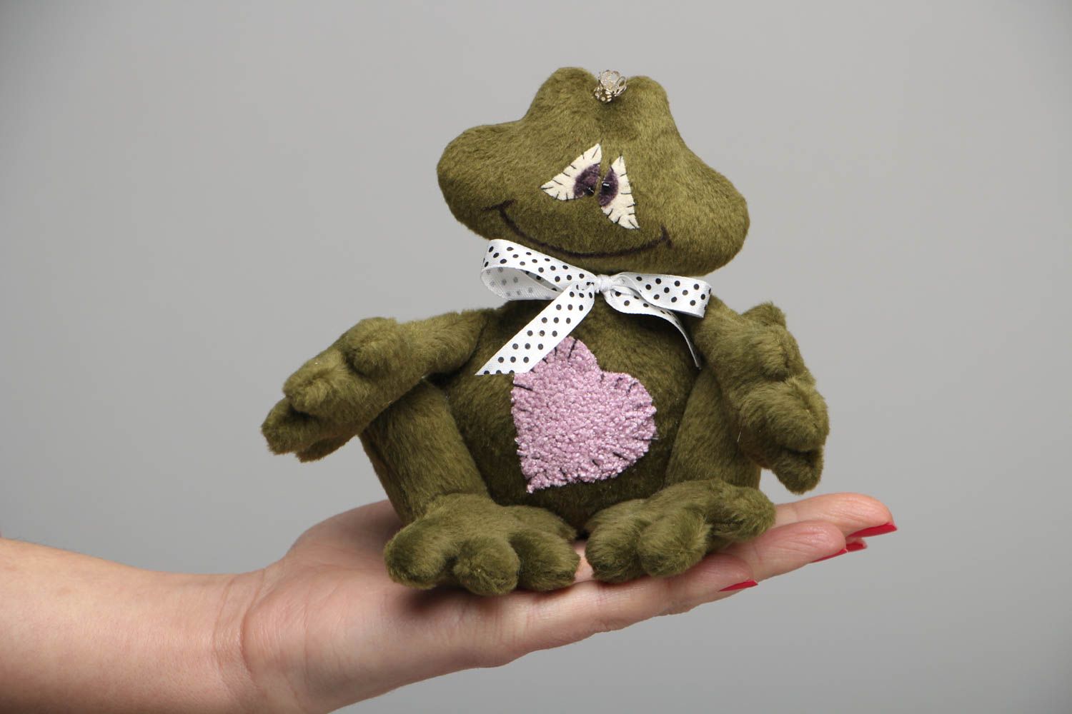 Handmade soft toy frog photo 4