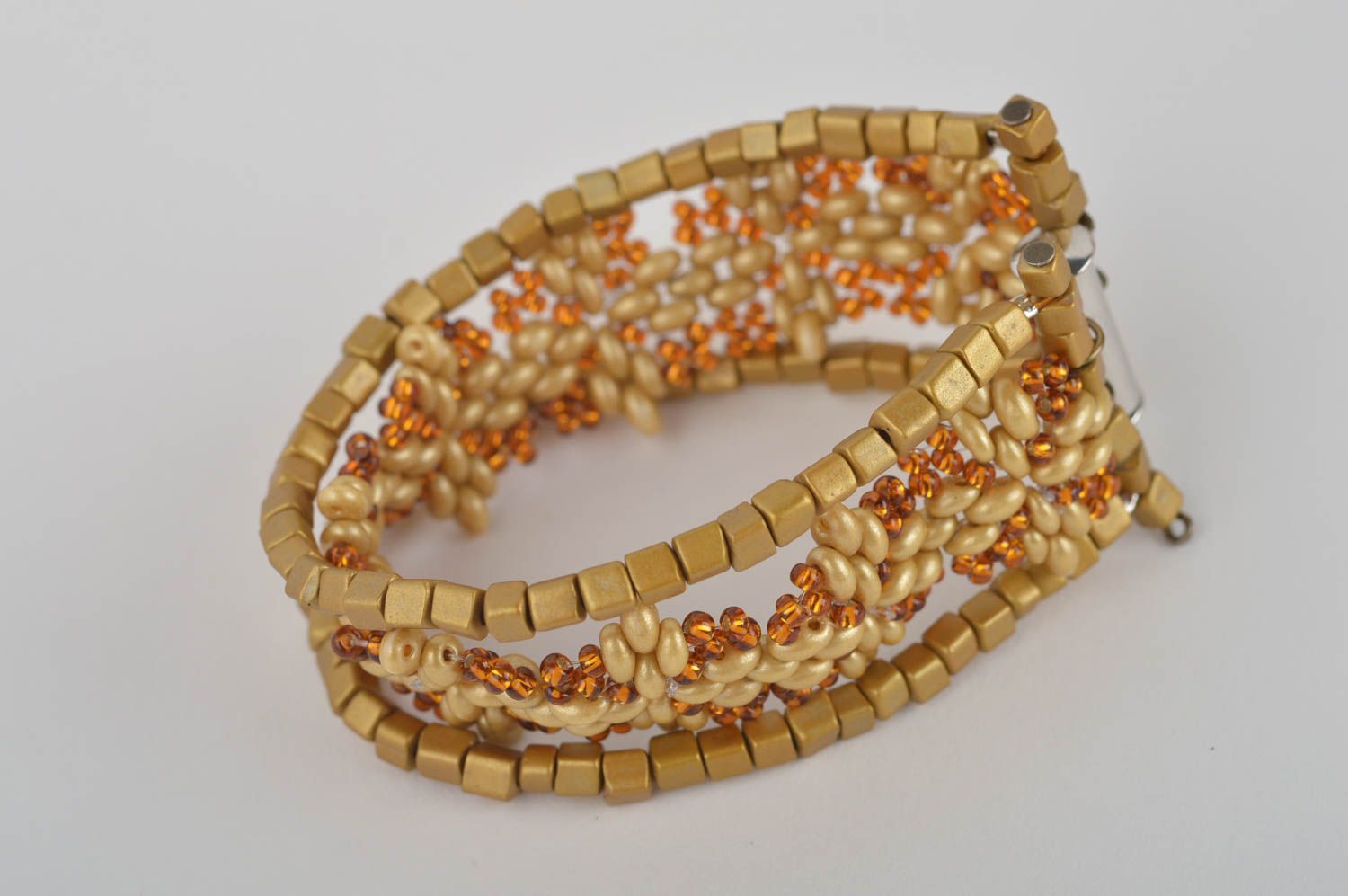 Bracelet perles rocaille Bijou fait main Accessoire femme métal tendance photo 3