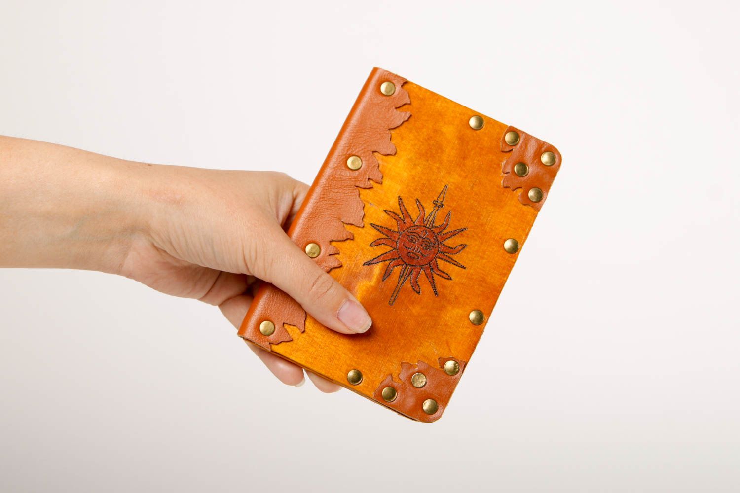 Handmade leather passport cover stylish cover for documents present for friend photo 2