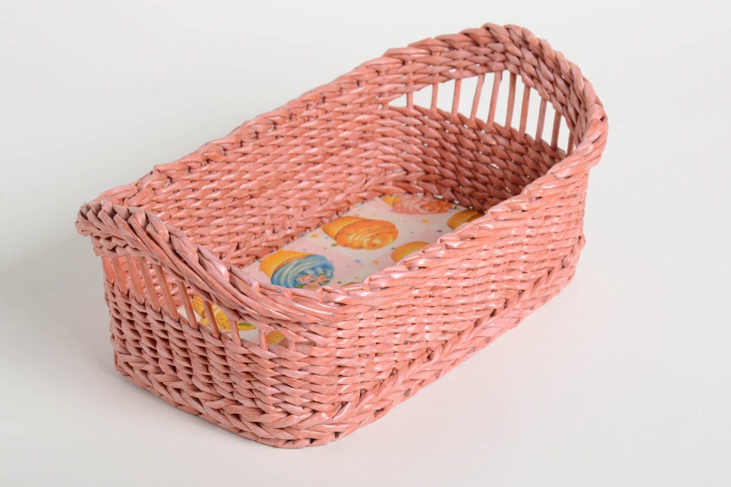 Stylish handmade woven basket paper basket newspaper craft kitchen design photo 3