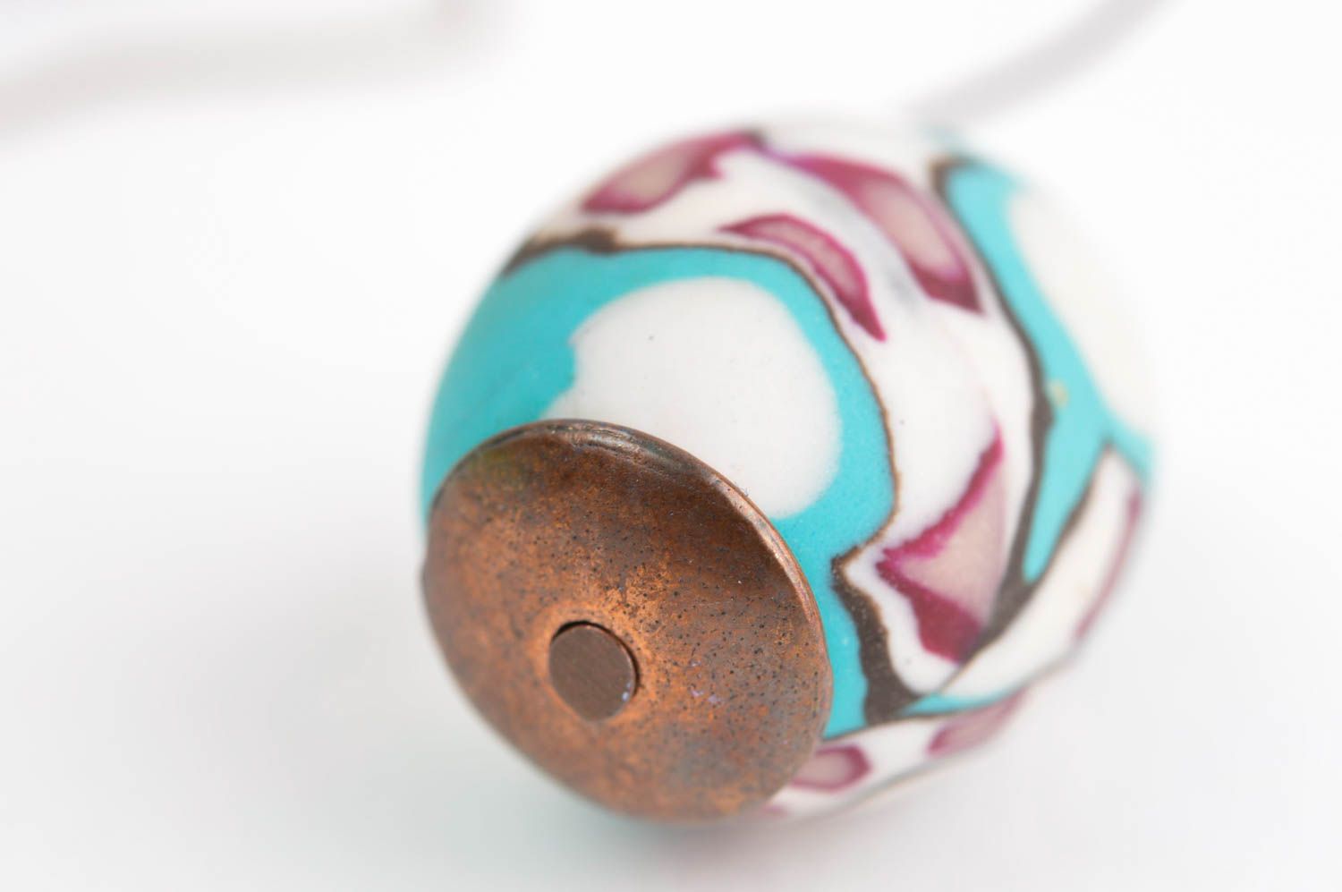 Яркие серьги украшение ручной работы серьги из полимерной глины бирюзовые фото 3
