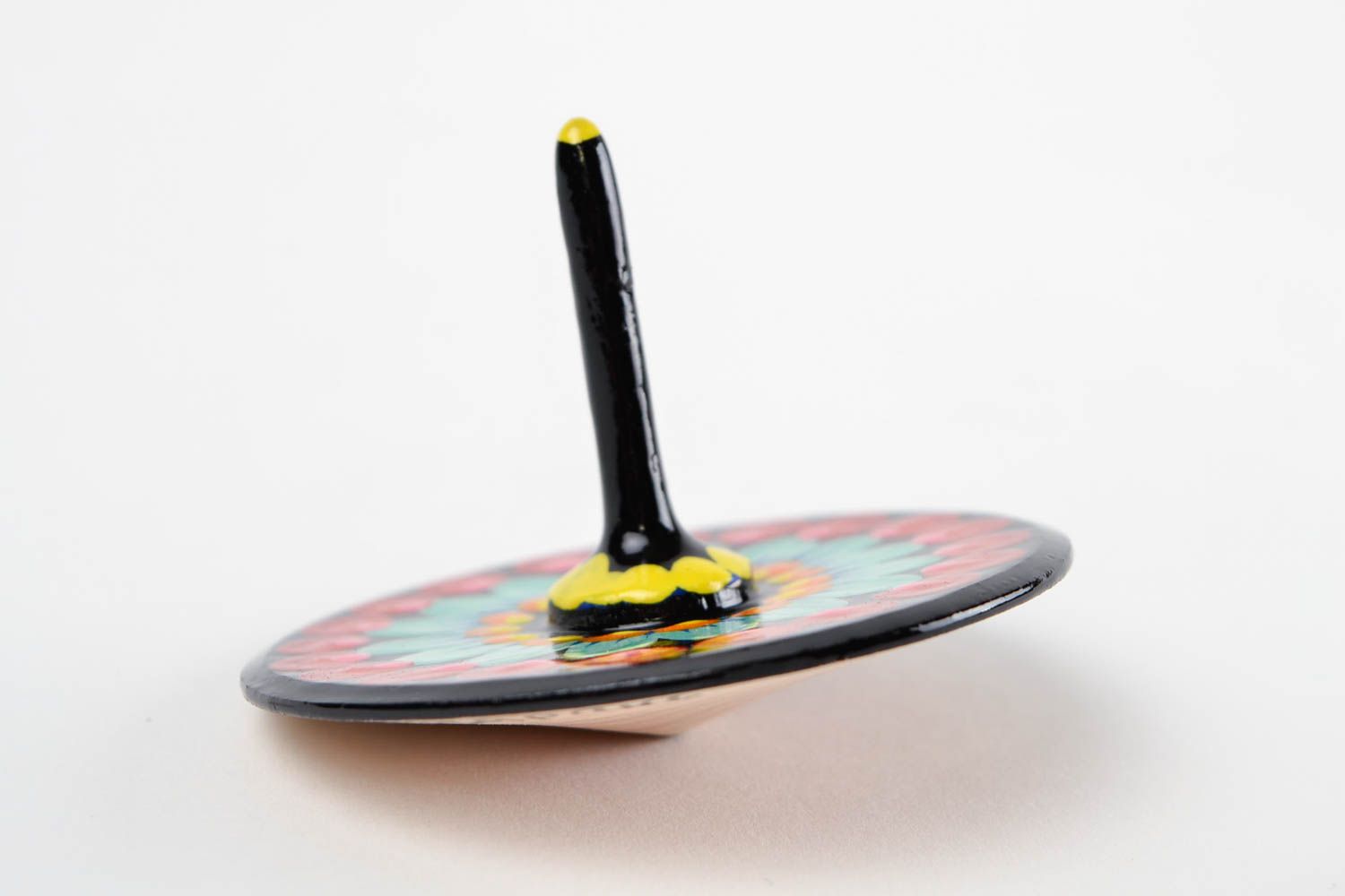 Детская юла игрушка ручной работы игрушка из натурального материала разноцветная фото 4