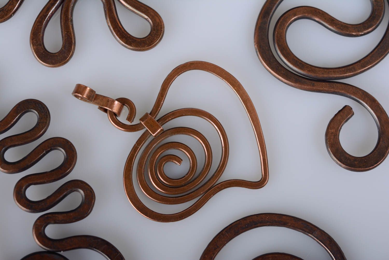 Handmade beautiful copper pendant unusual designer pendant metal accessory photo 2