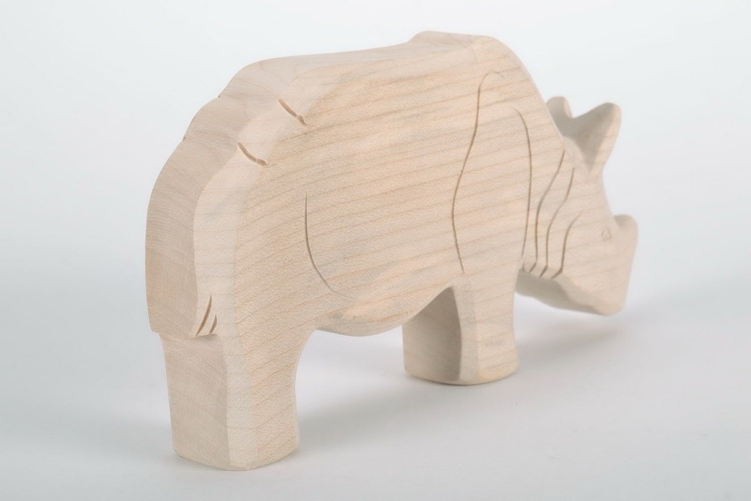 Figurine en bois Rhinocéros faite main photo 4