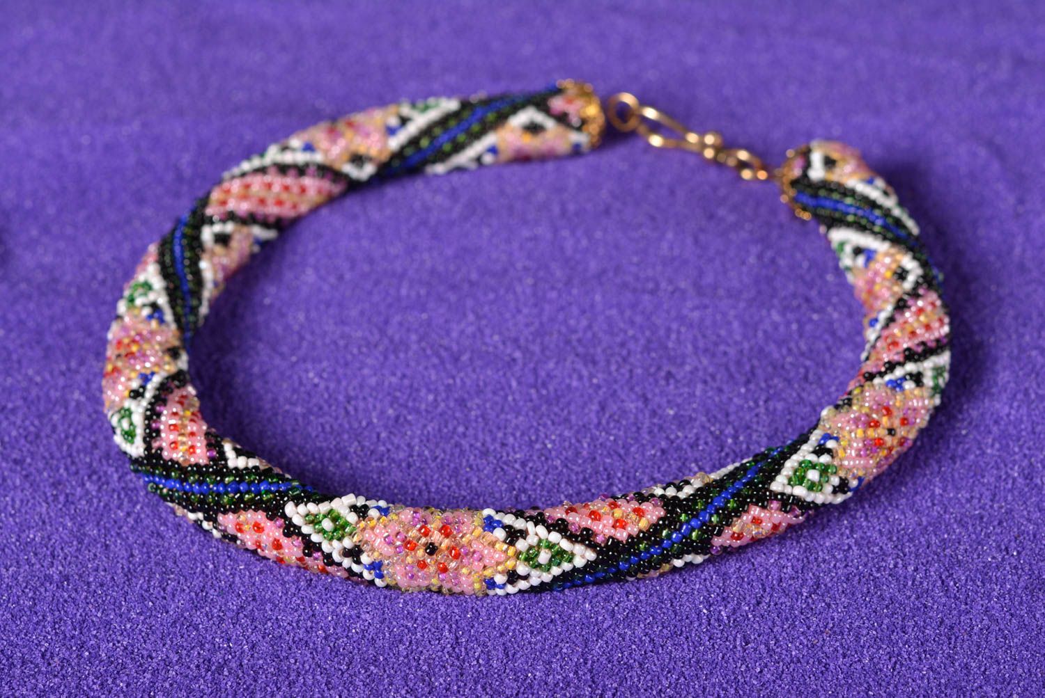 Handmade buntes Damen Collier Modeschmuck Halskette Accessoire für Frauen foto 1