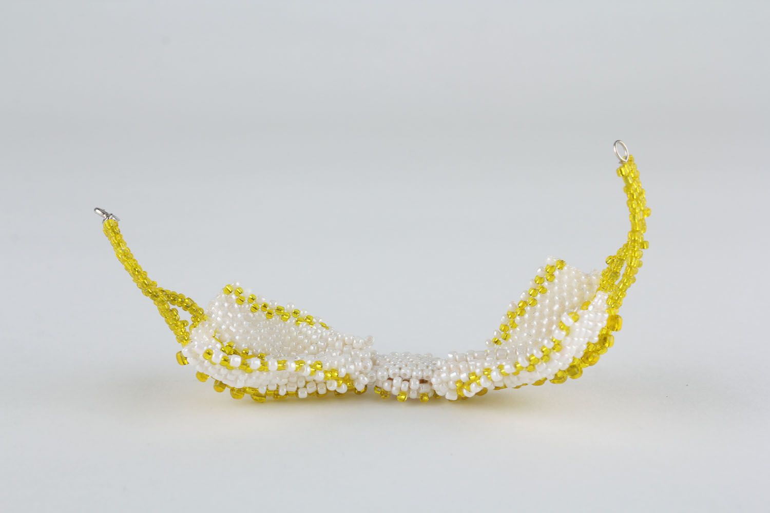 Bracelet de perles de rocaille Nœud jaune photo 3