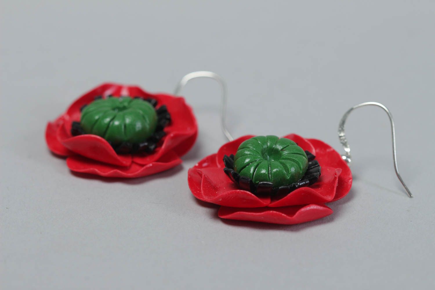 Beautiful cute handmade plastic flower earrings fashion accessories gift ideas photo 3