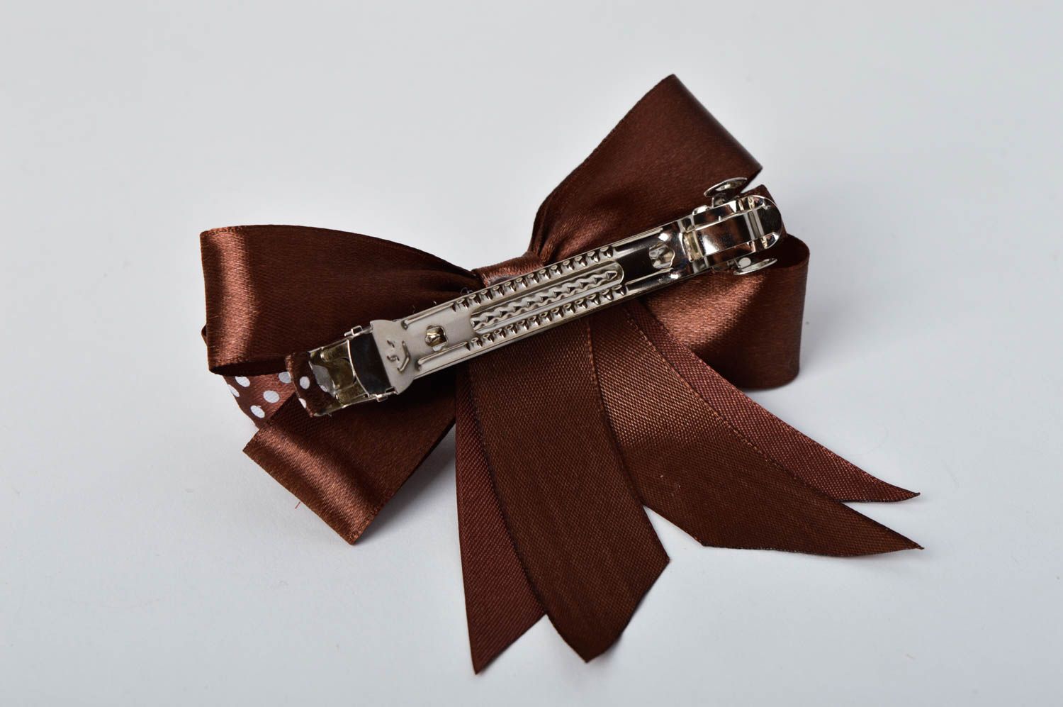 Handmade satin bow barrette satin hair clip for girls designer hair accessories photo 5