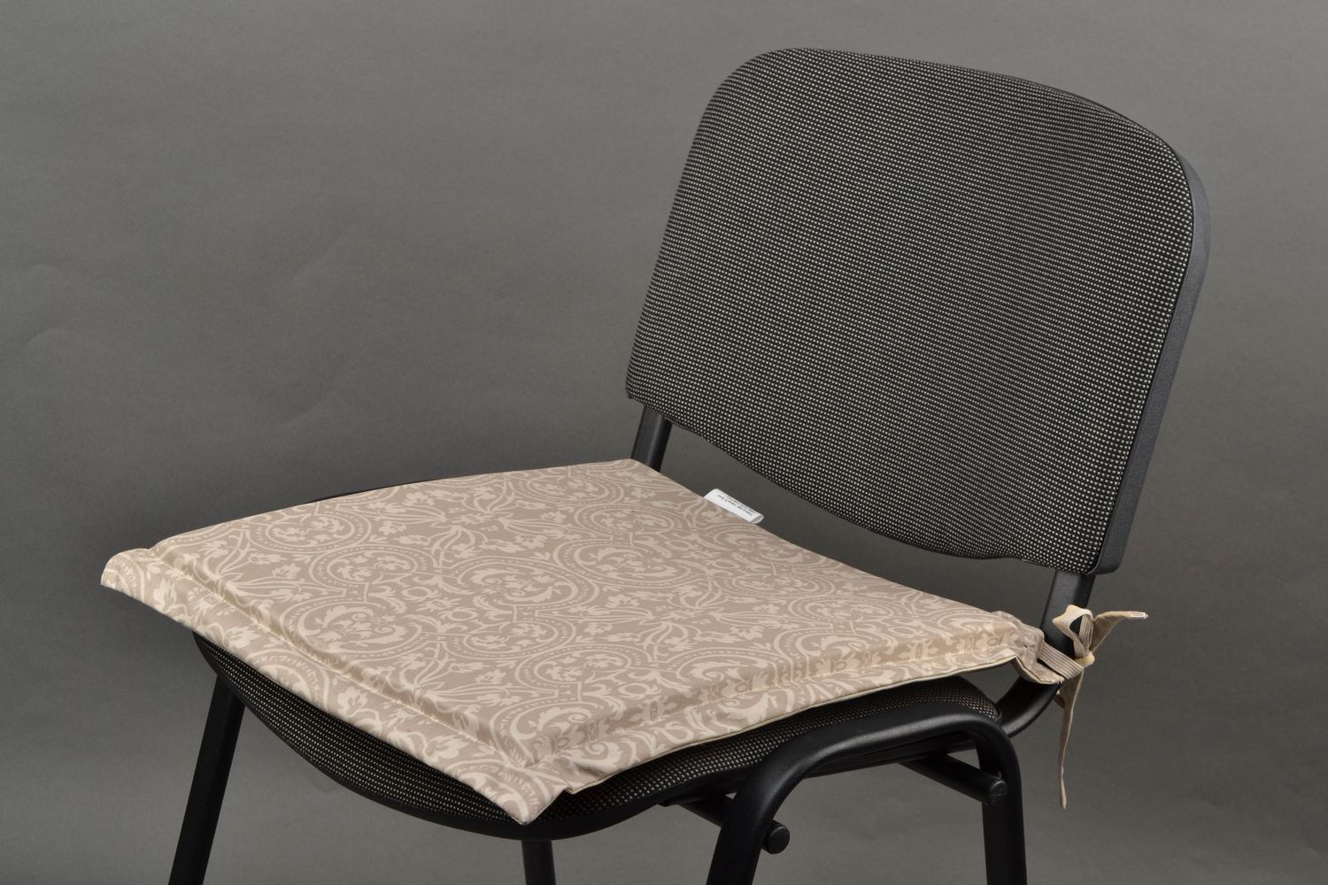 Galette de chaise carrée en tissu originale faite main photo 2