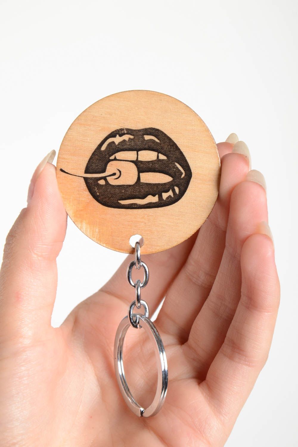 Llavero de madera hecho a mano poco común accesorio para llaves regalo original foto 2