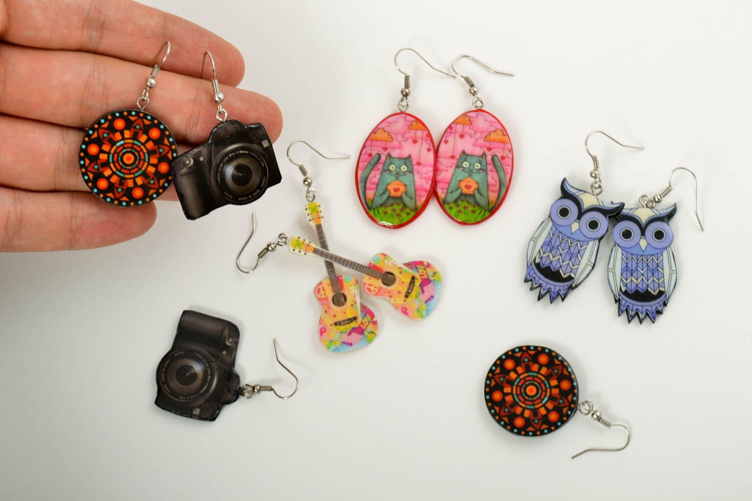 Handmade Modeschmuck Ohrhänger Ohrringe für Damen Accessoires für Frauen 5 Stück foto 10