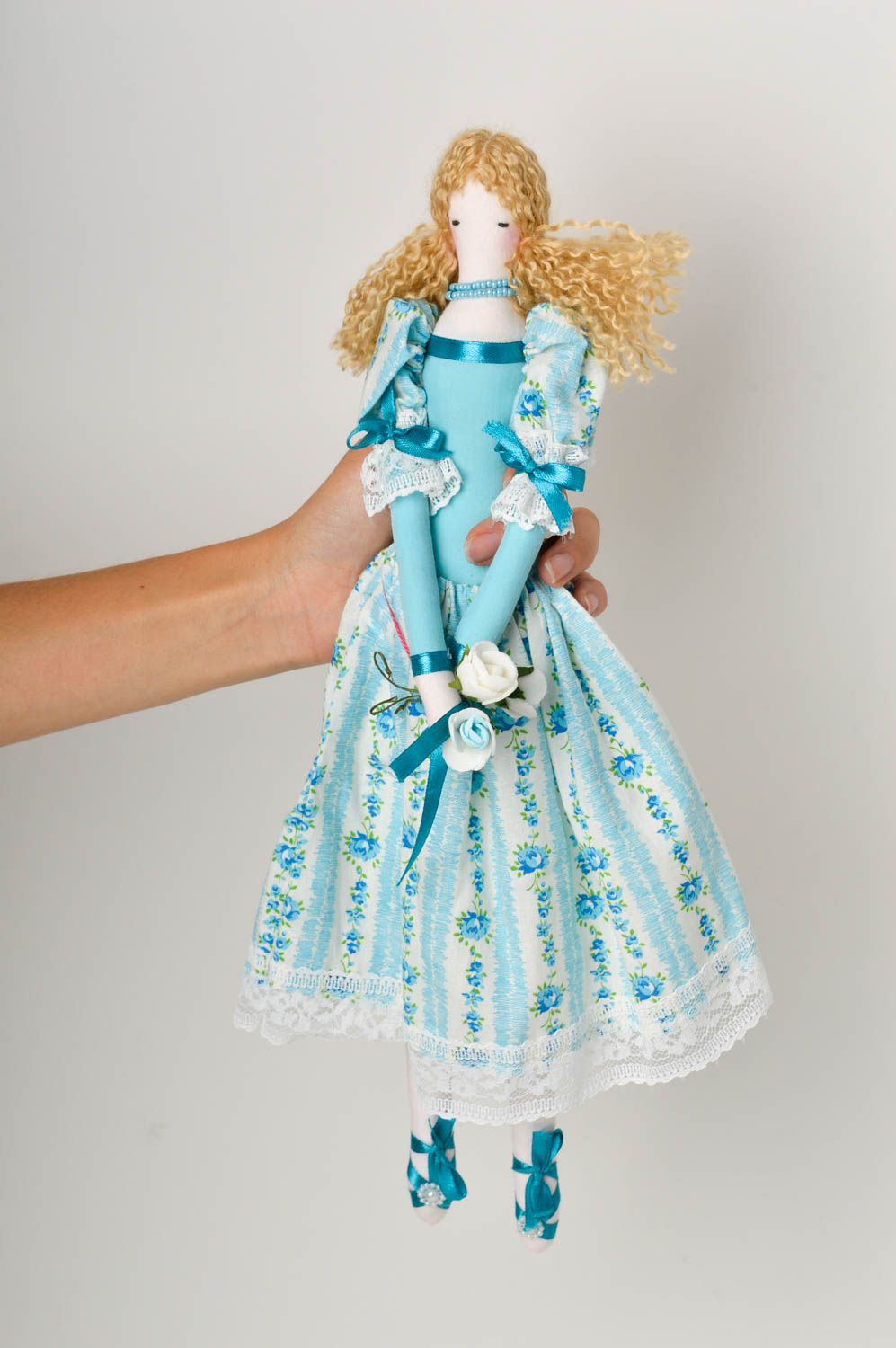Künstler Puppe handgefertigt Dekoration Wohnzimmer schöne Puppe weich blau foto 2