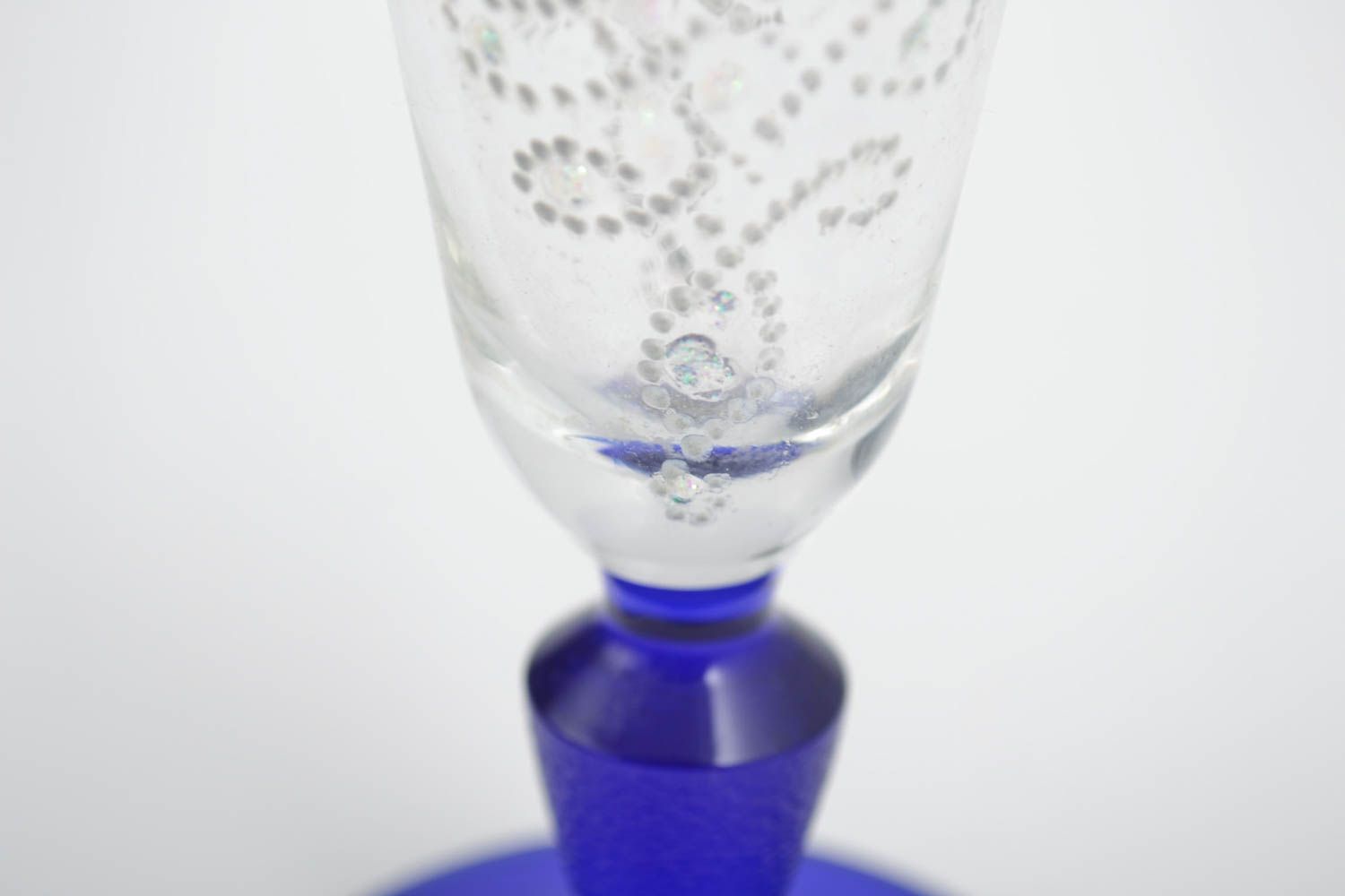 Coupe à champagne faite main Vaisselle en verre décorée Cadeau original photo 2