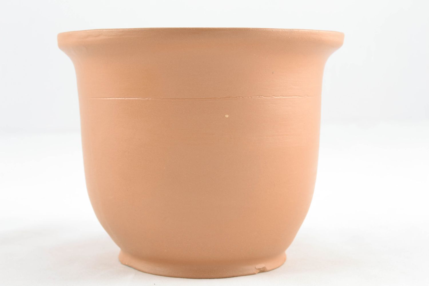 Unpainted clay flowerpot photo 3