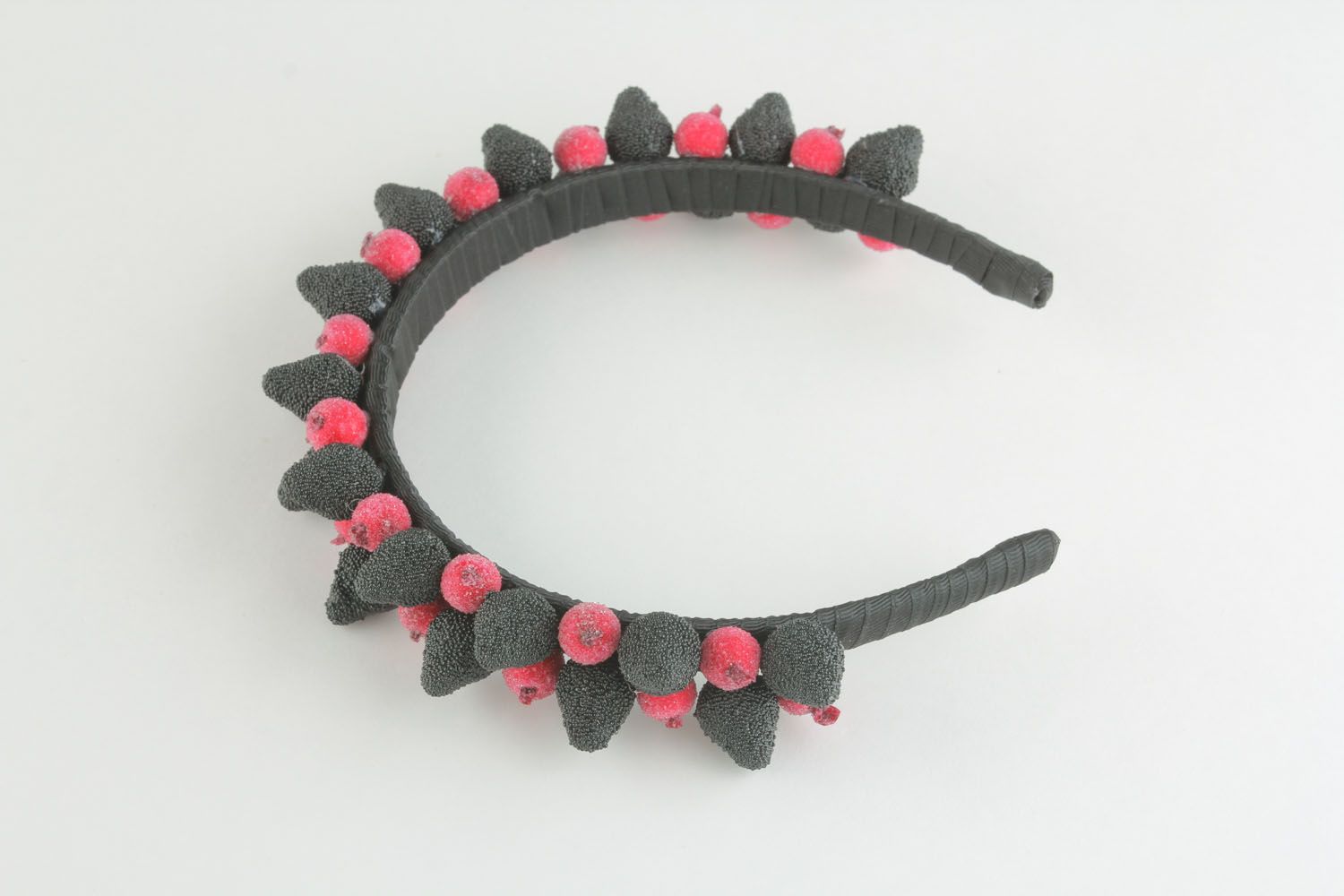 Headband with blackberry and cranberry  photo 3