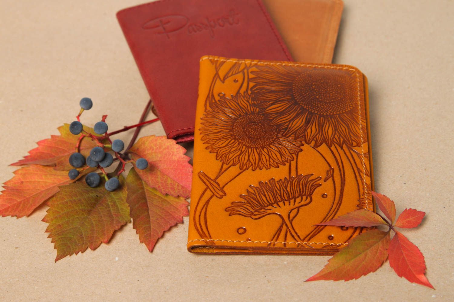 Unusual handmade leather wallet accessories for girls leather goods gift ideas photo 1
