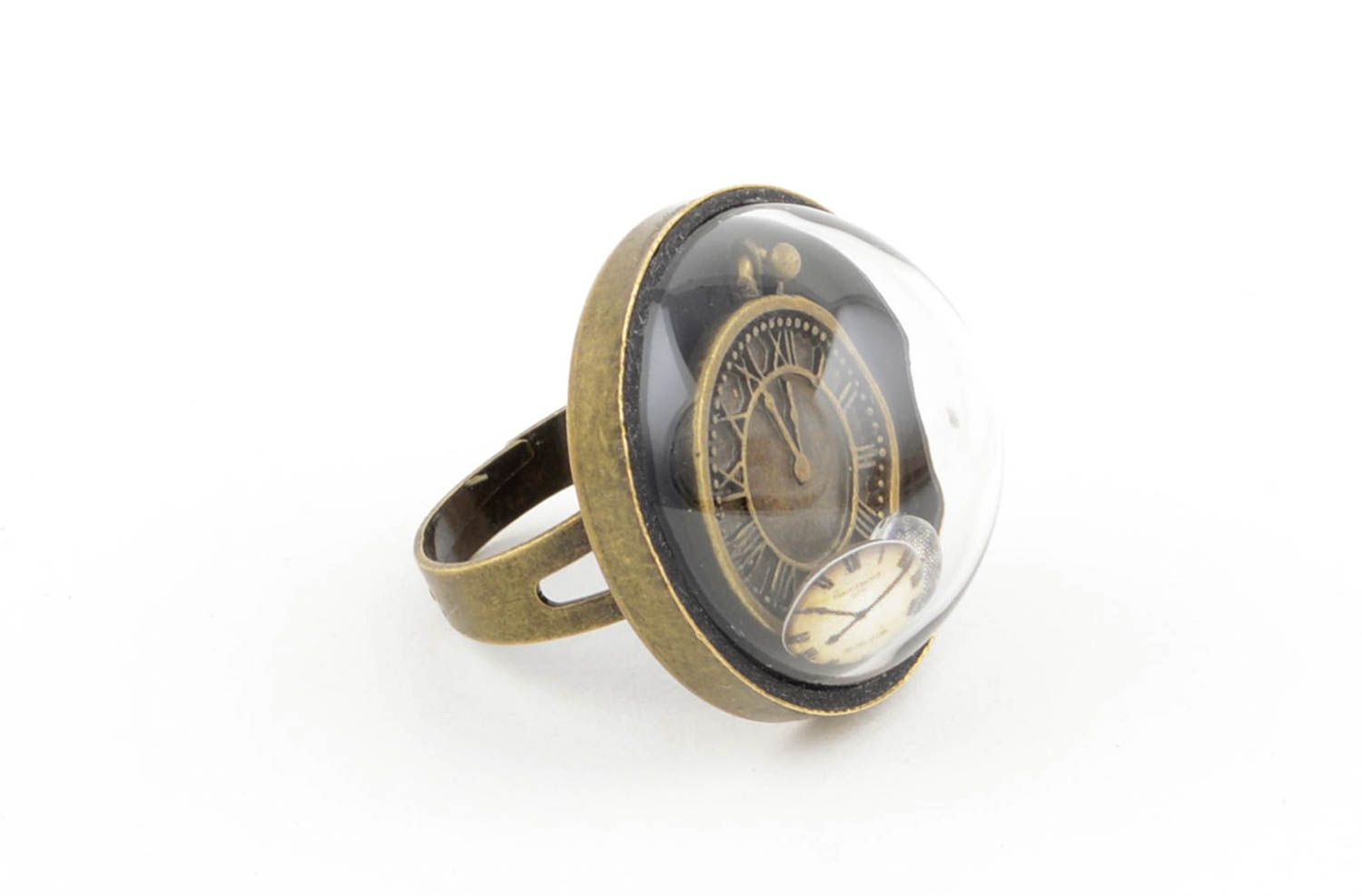 Кольцо ручной работы кольцо из бронзы и пластика красивое винтажное кольцо фото 1