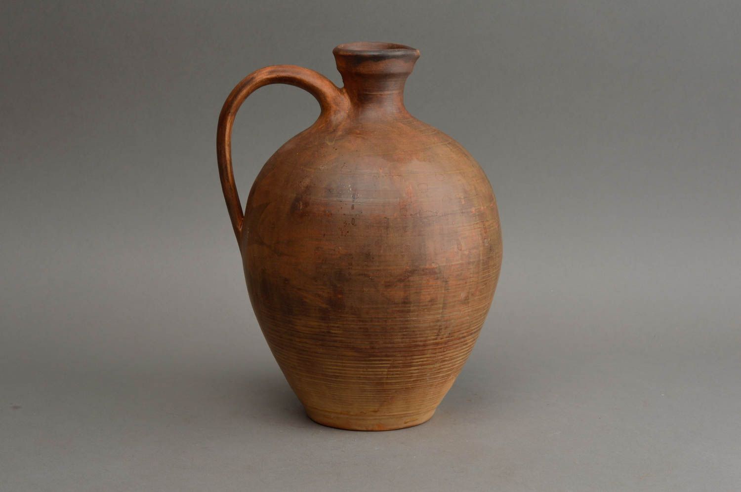 60 oz ceramic water amphora in brown color with lid and handle 2,5 lb photo 2