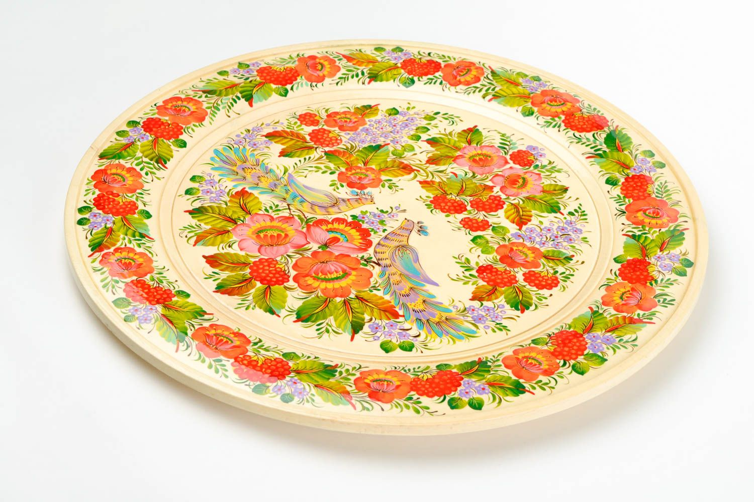 Декоративная тарелка ручной работы деревянная тарелка декор для дома круглая фото 3