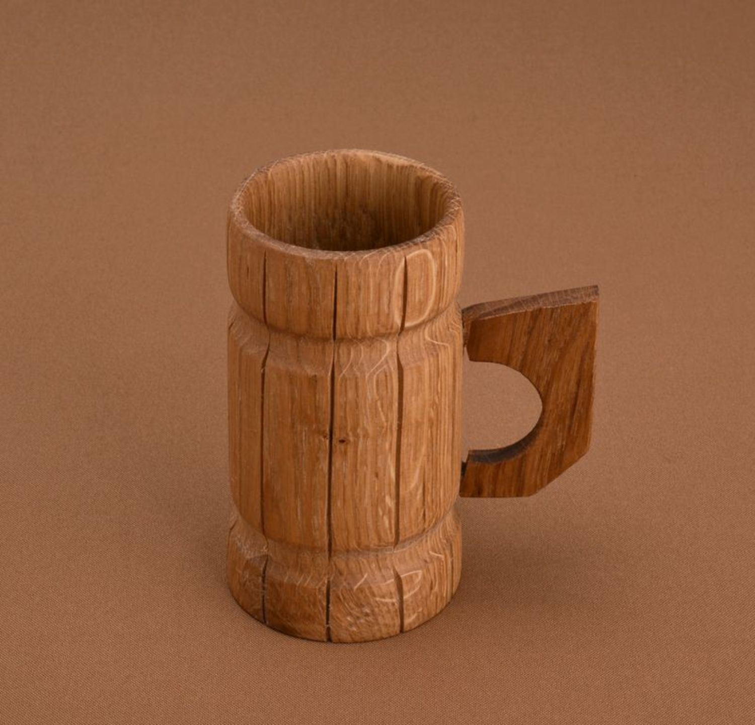 Oak wood beer mug for decor photo 2