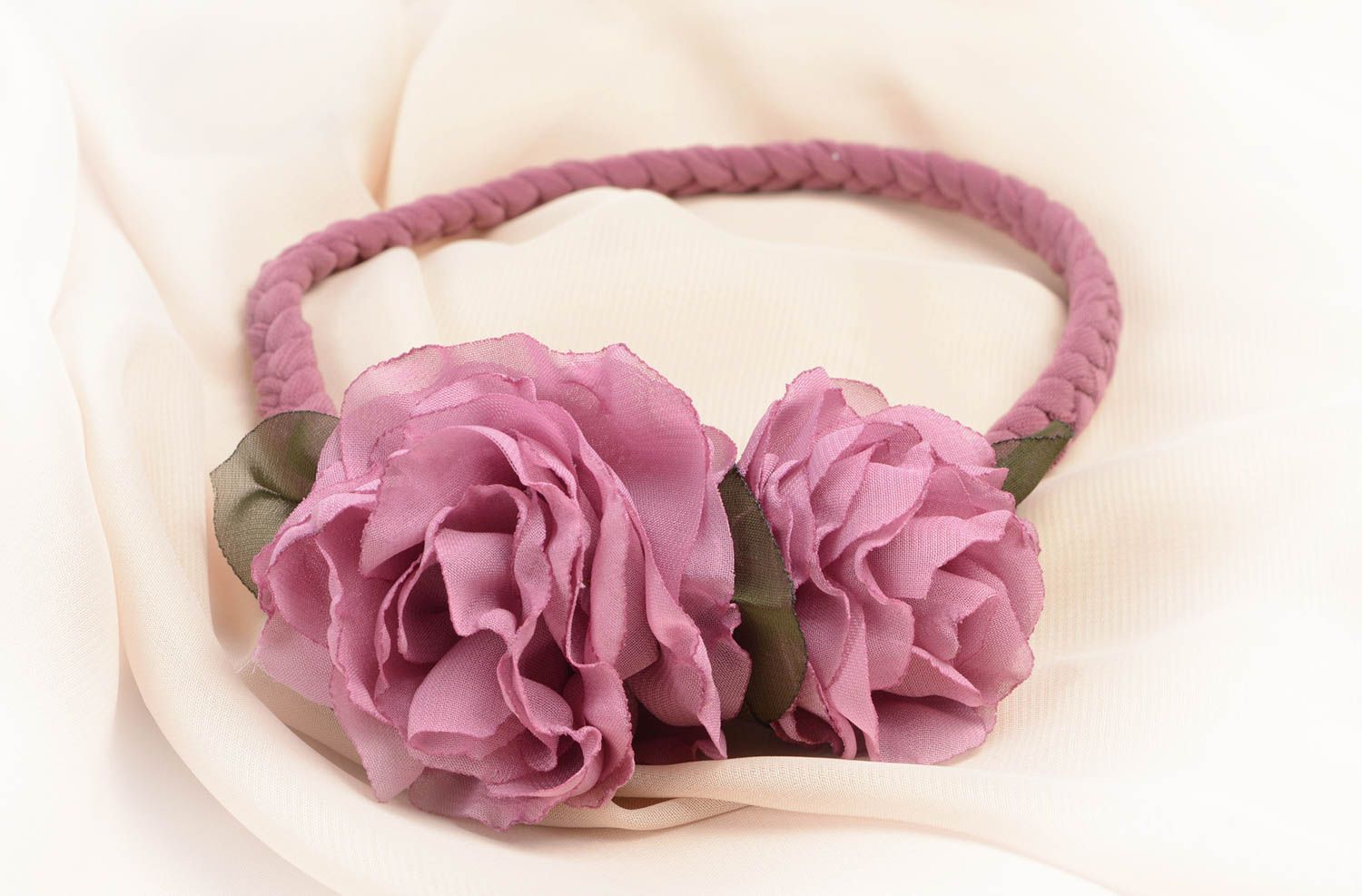 Handgemacht Haarband mit Blume Haar Accessoire Haarschmuck Blüte in Lila foto 5