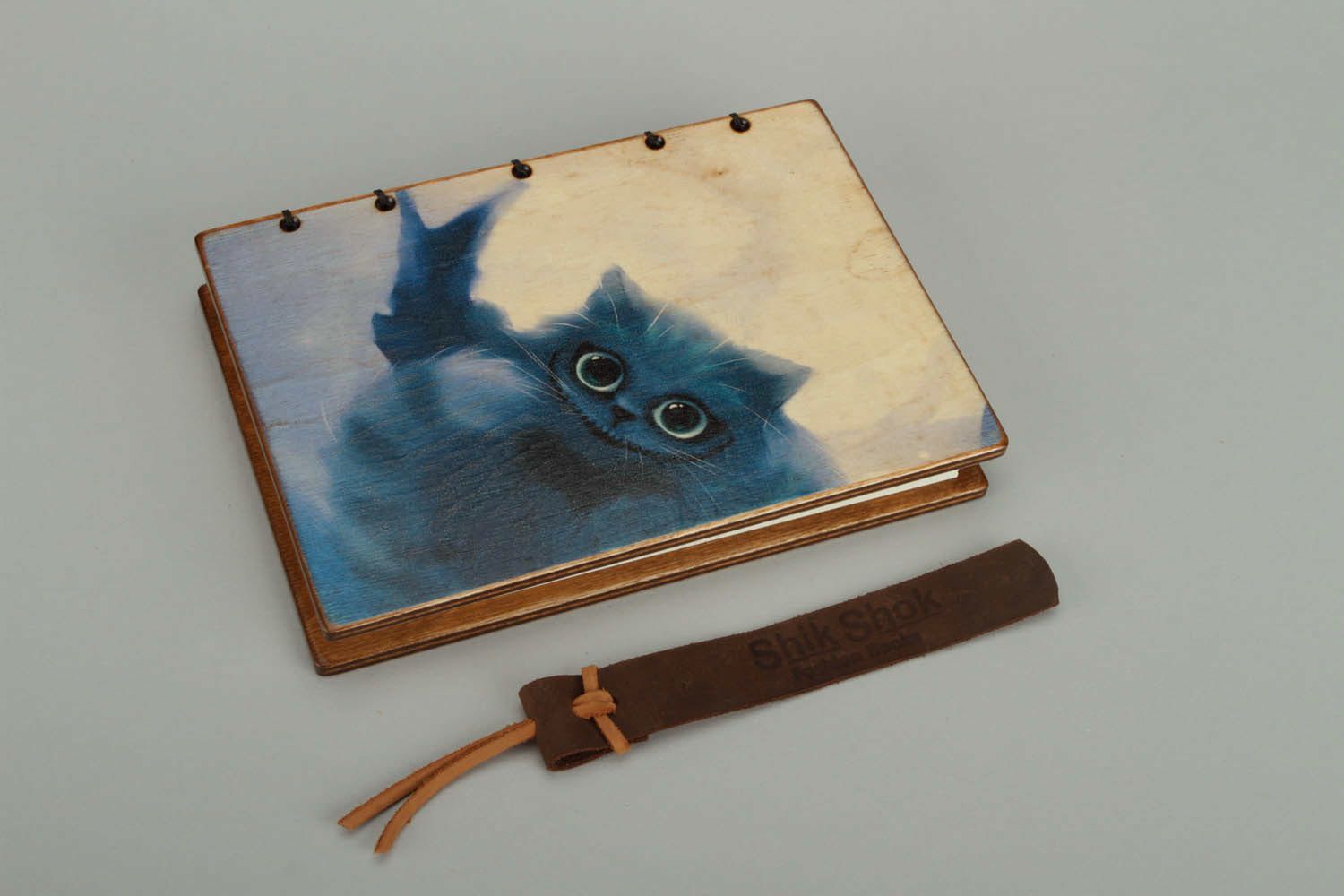 Кожаный блокнот Чеширский кот фото 1