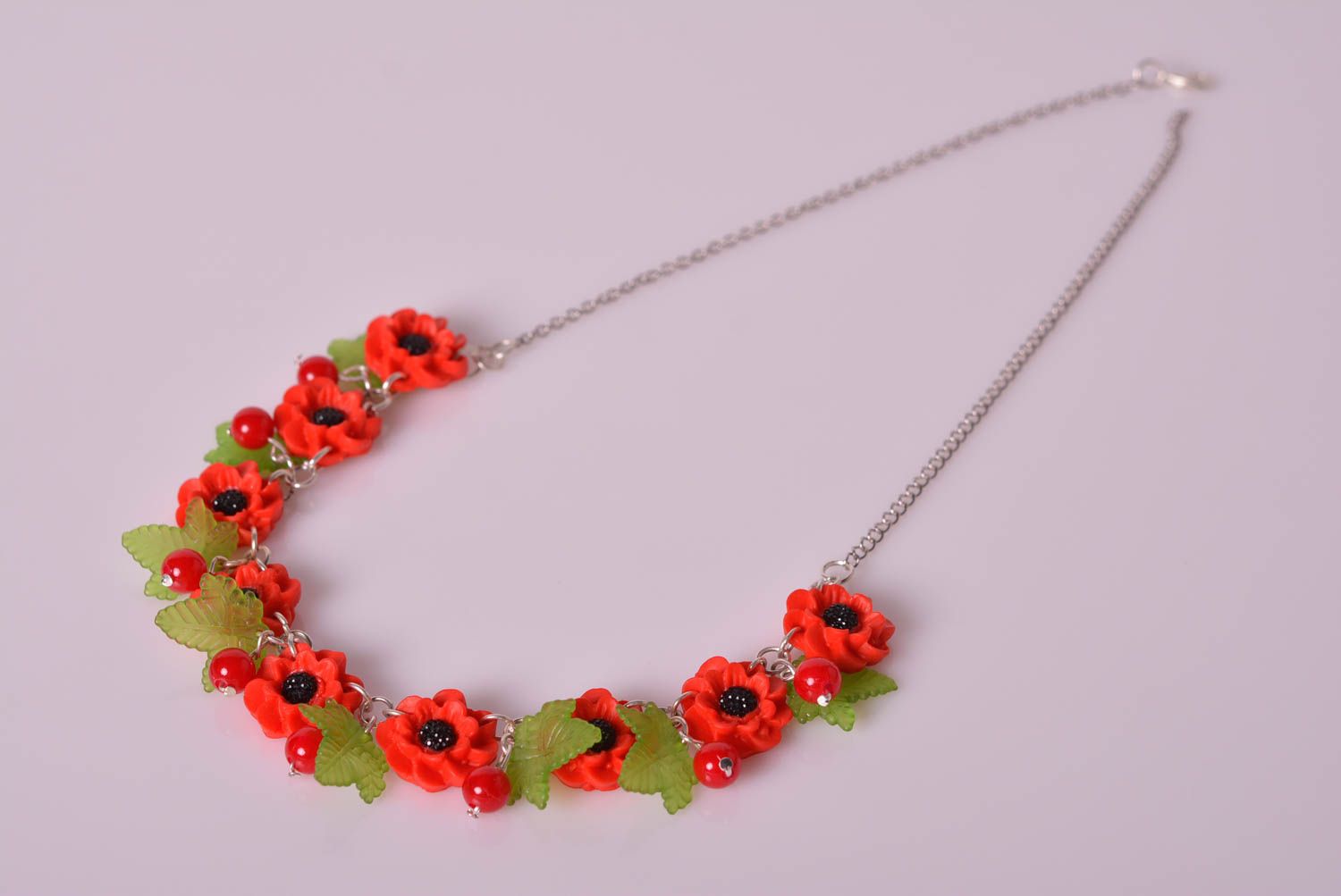 Polymer clay necklace handmade flower necklace fashion necklace women jewelry photo 2