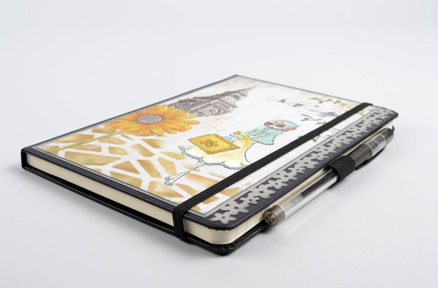 Handmade designer notebook unusual stylish notebook cute present for girls photo 4