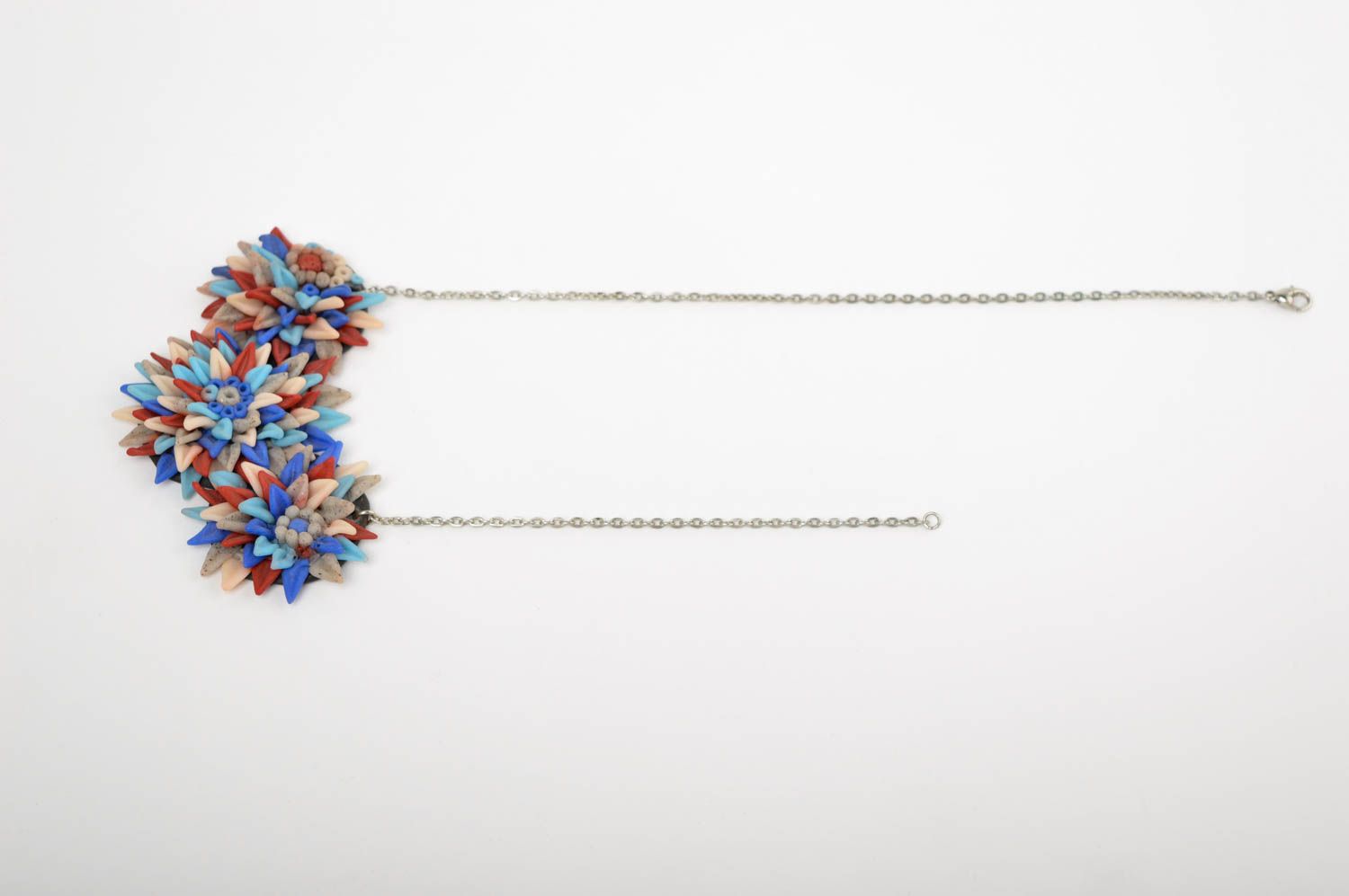 Flower necklace handmade plastic jewelry for women flower pendant for girls photo 2