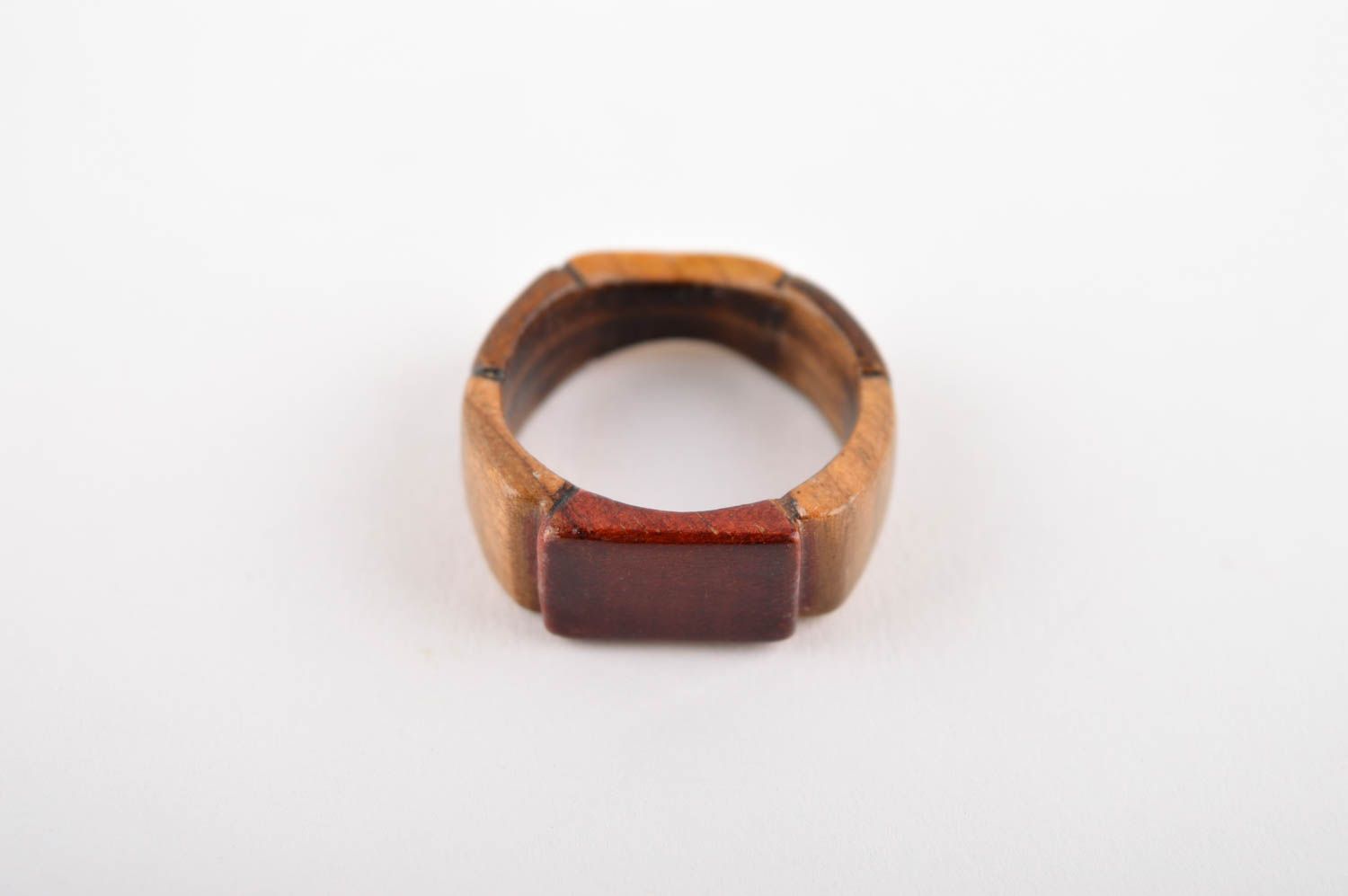 Кольцо из дерева ручной работы модное украшение из дерева стильное кольцо фото 2