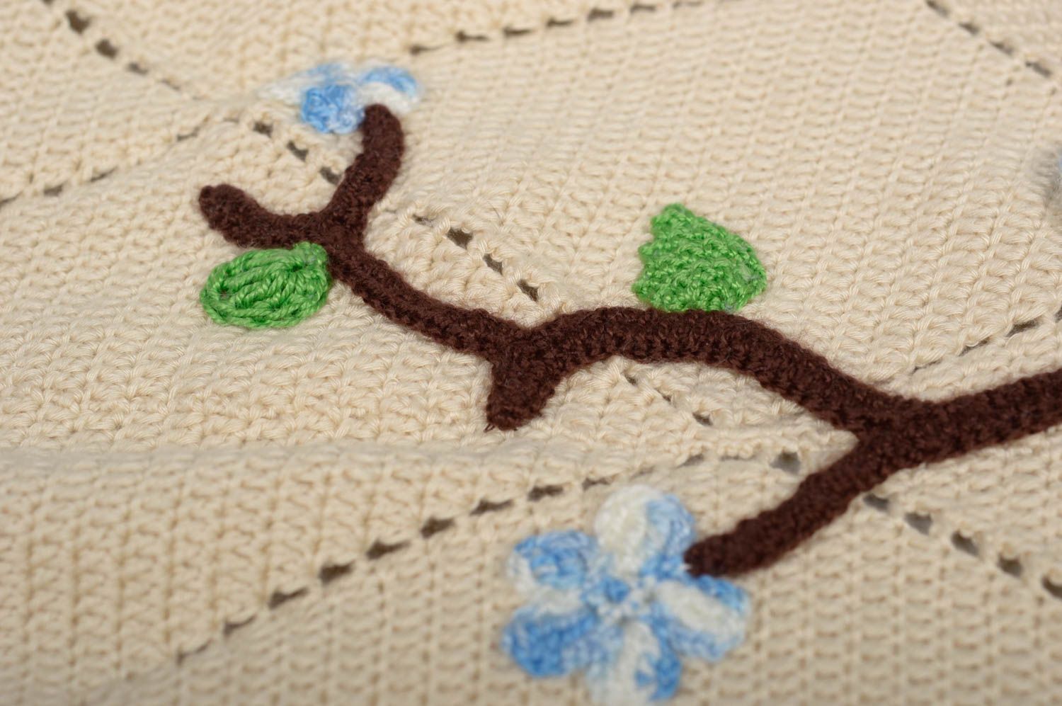 Одеяло ручной работы одеяло крючком детское одеяло из хлопковых ниток Совы фото 4