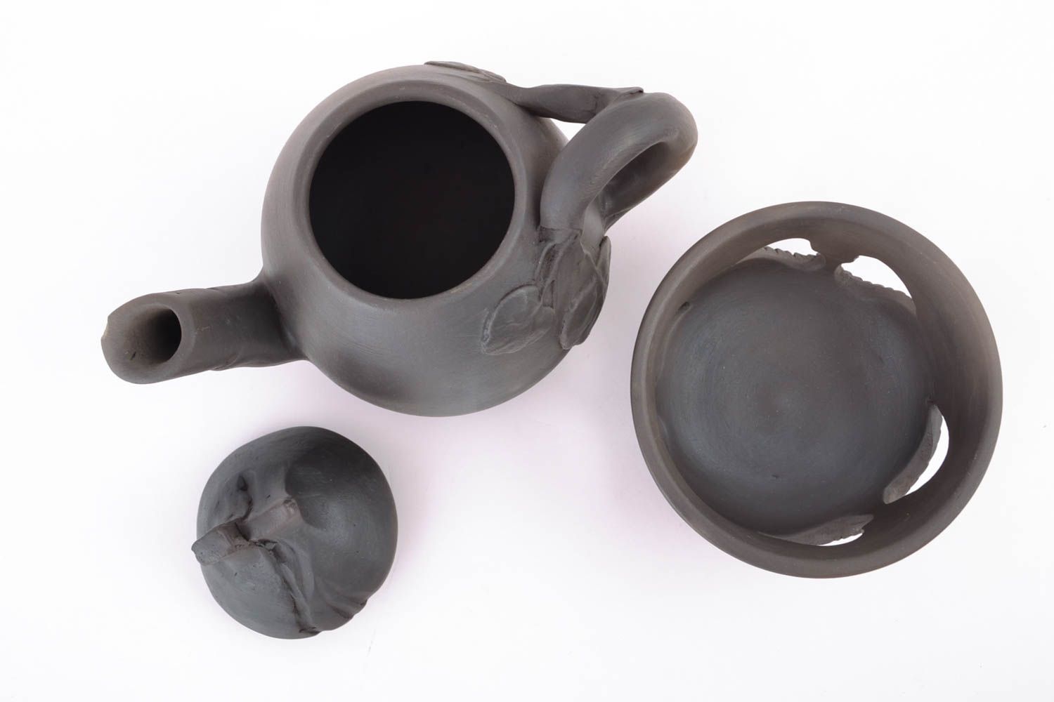 Tetera de cerámica original de volumen de 0,8 con vasija para calentar foto 3