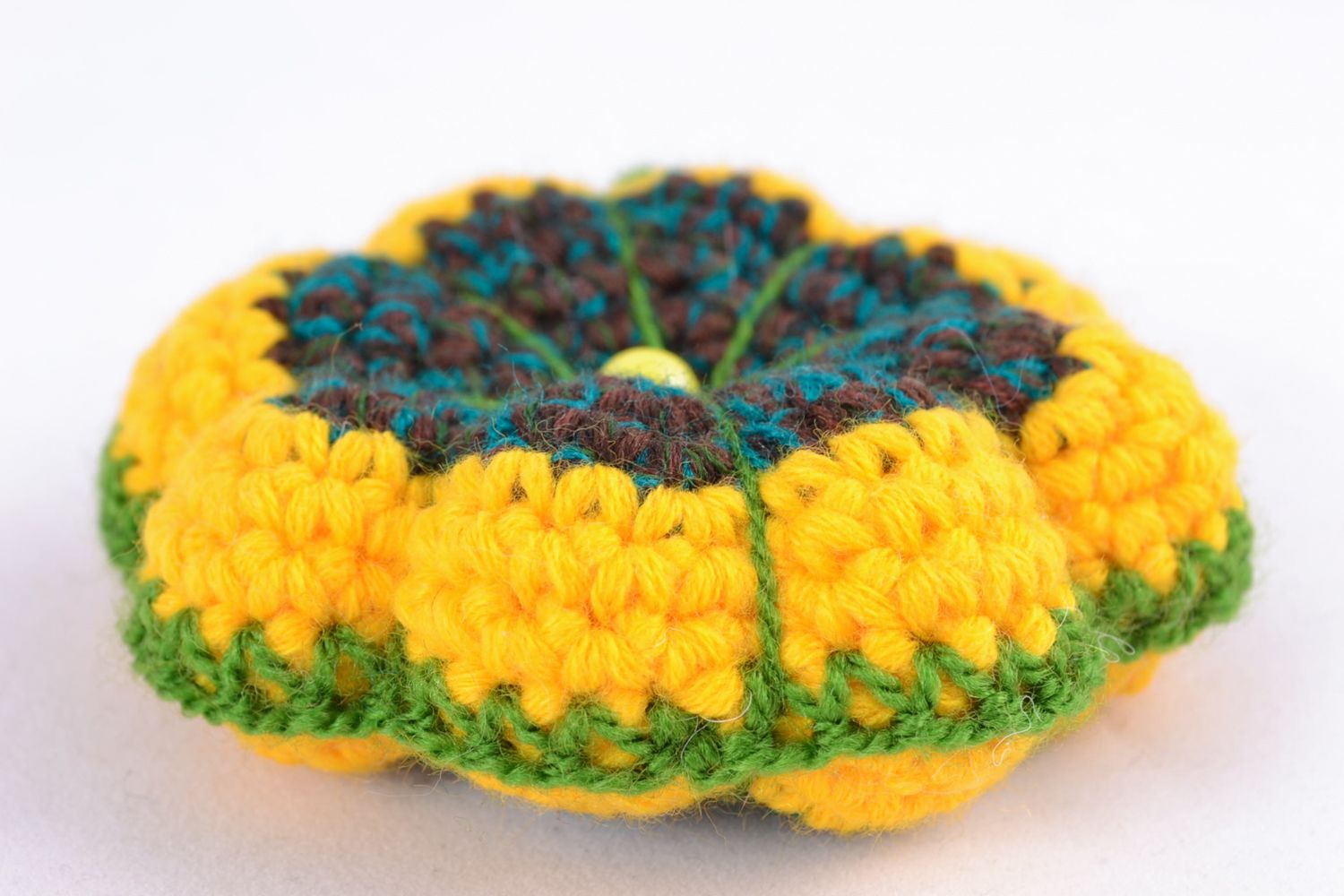 Giocattolo a maglia fatto a mano pupazzo morbido a forma di fiore simpatico foto 5