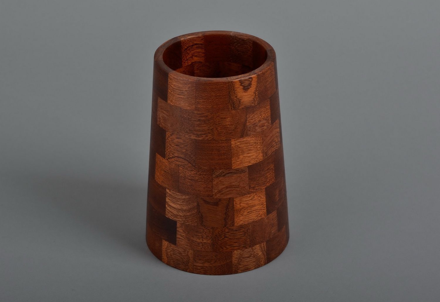 5 inches pyramid wooden can vase for desk décor 0,5 lb photo 4