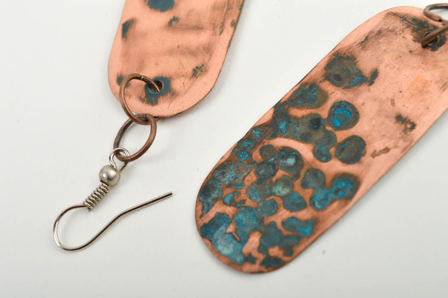 Handmade copper earrings designer metal earrings unusual jewelry for gift photo 5