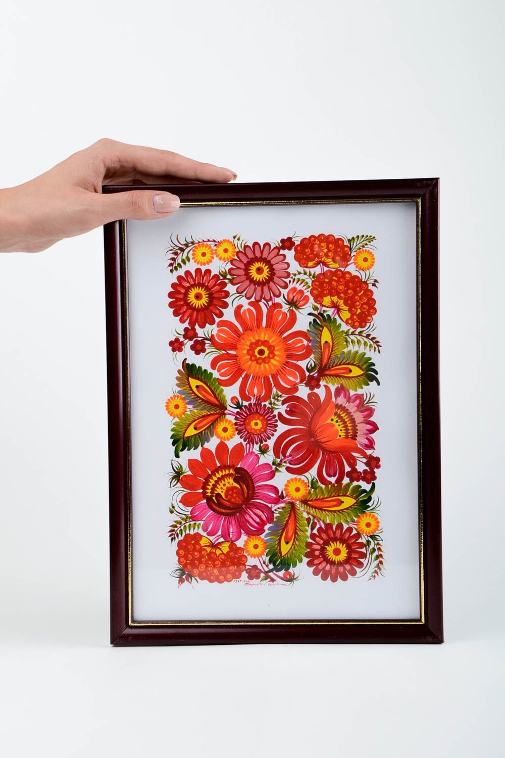 Cuadro pintado con flores hecho a mano elemento decorativo adorno para casa foto 2