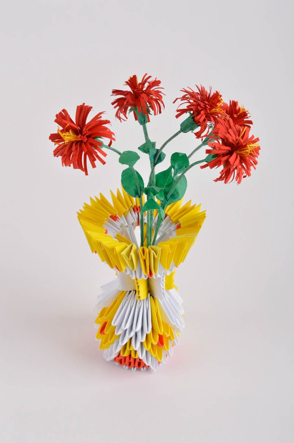 Vase origami fait main Décoration intérieur Objet décoratif Idée décoration photo 2