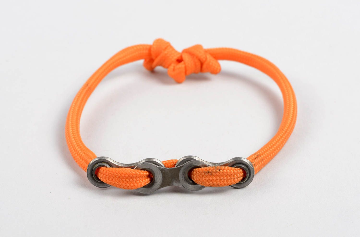 Bracelet paracorde Bijou fait orange fin textile Accessoire femme homme photo 2
