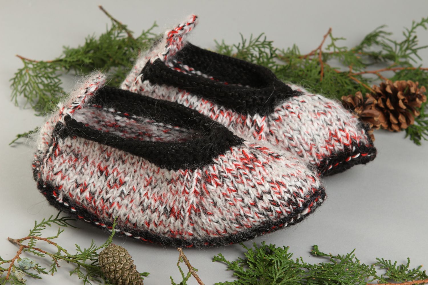 Zapatillas de casa hechas de lana calzado femenino artesanal regalo original foto 1