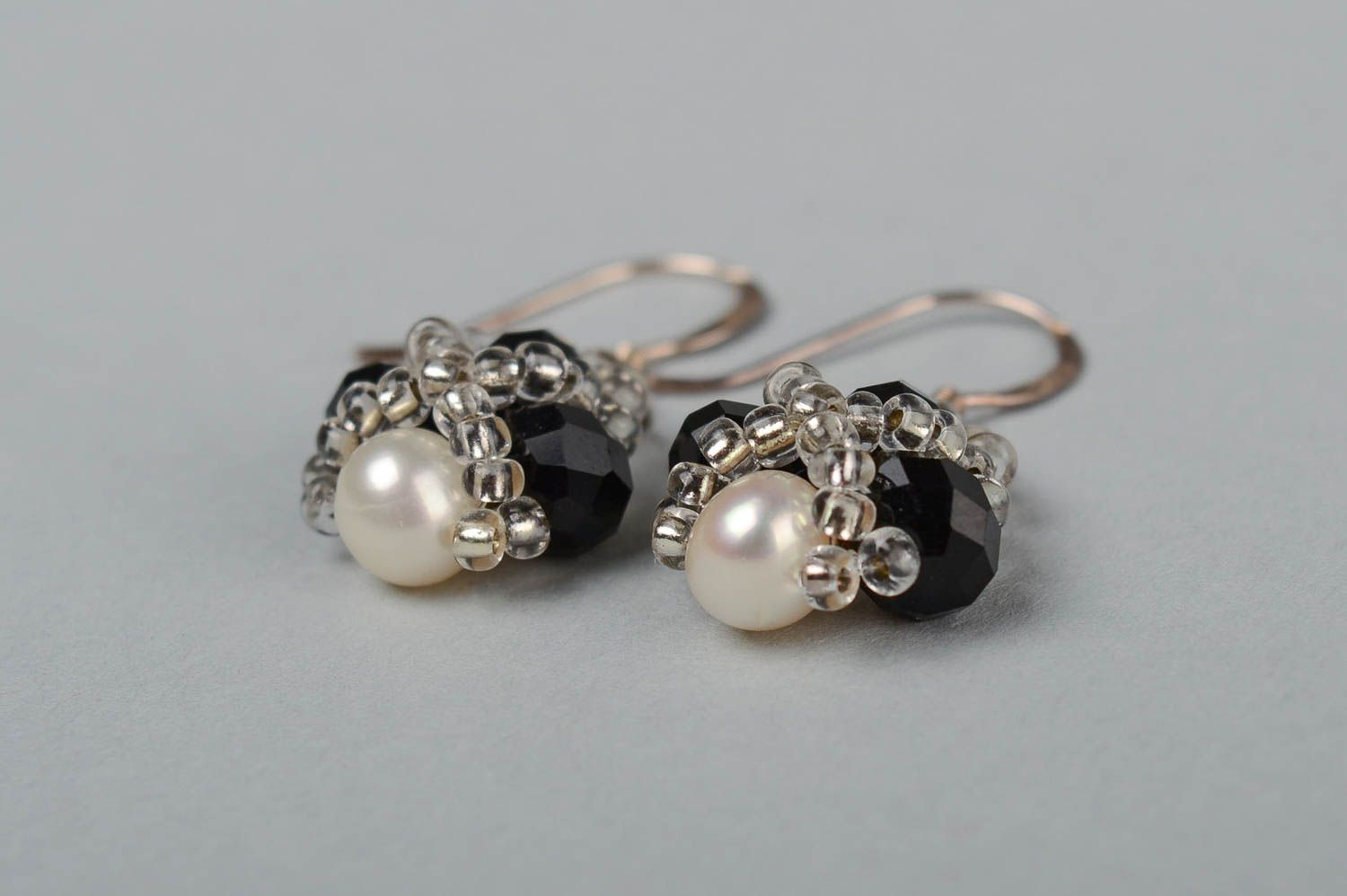 Handmade women earrings with charms pearl earrings evening earrings for girls photo 2