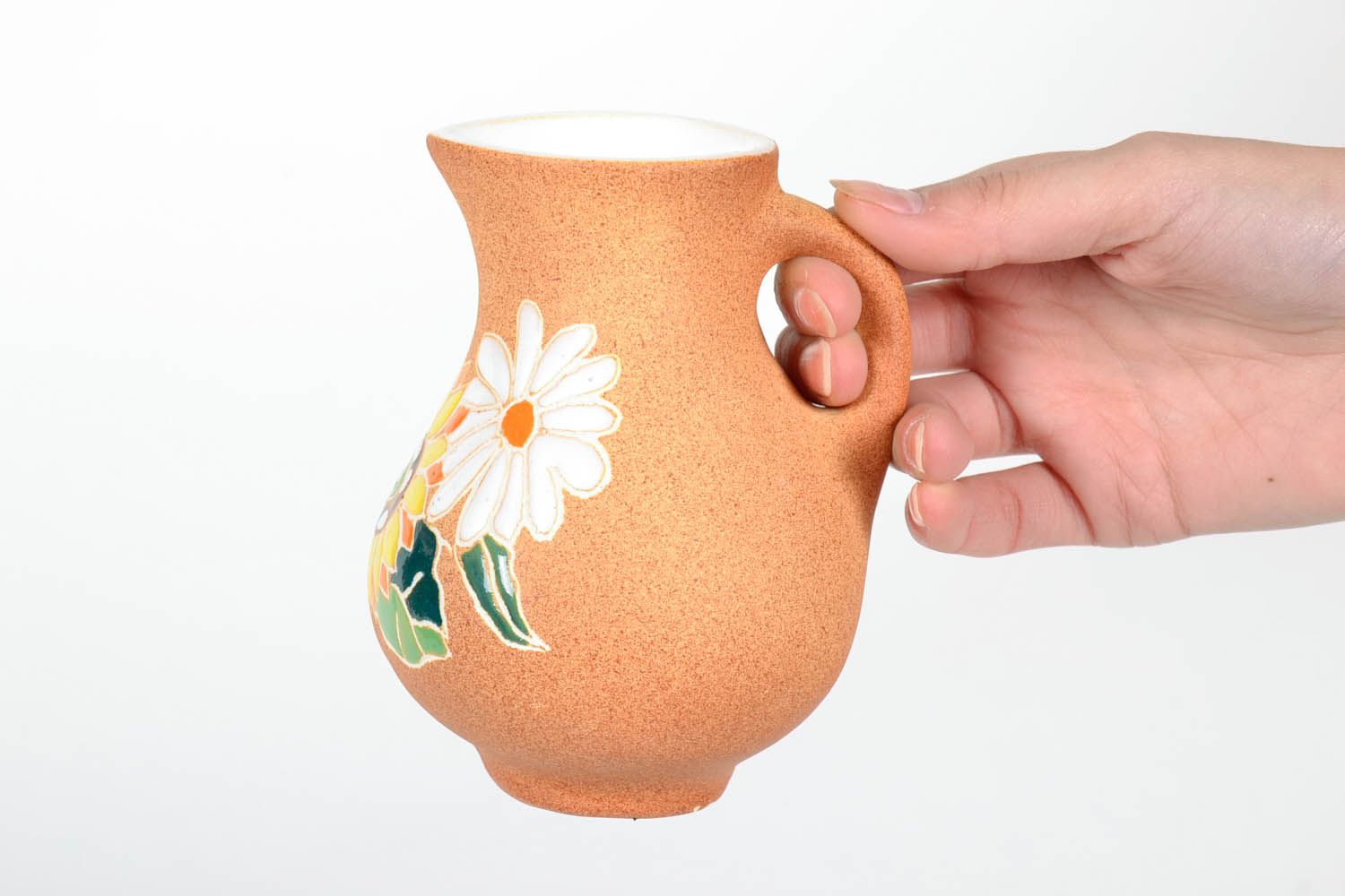 Porcelain 25 oz floral décor Sangria pitcher 5 inch 0,56 lb photo 2