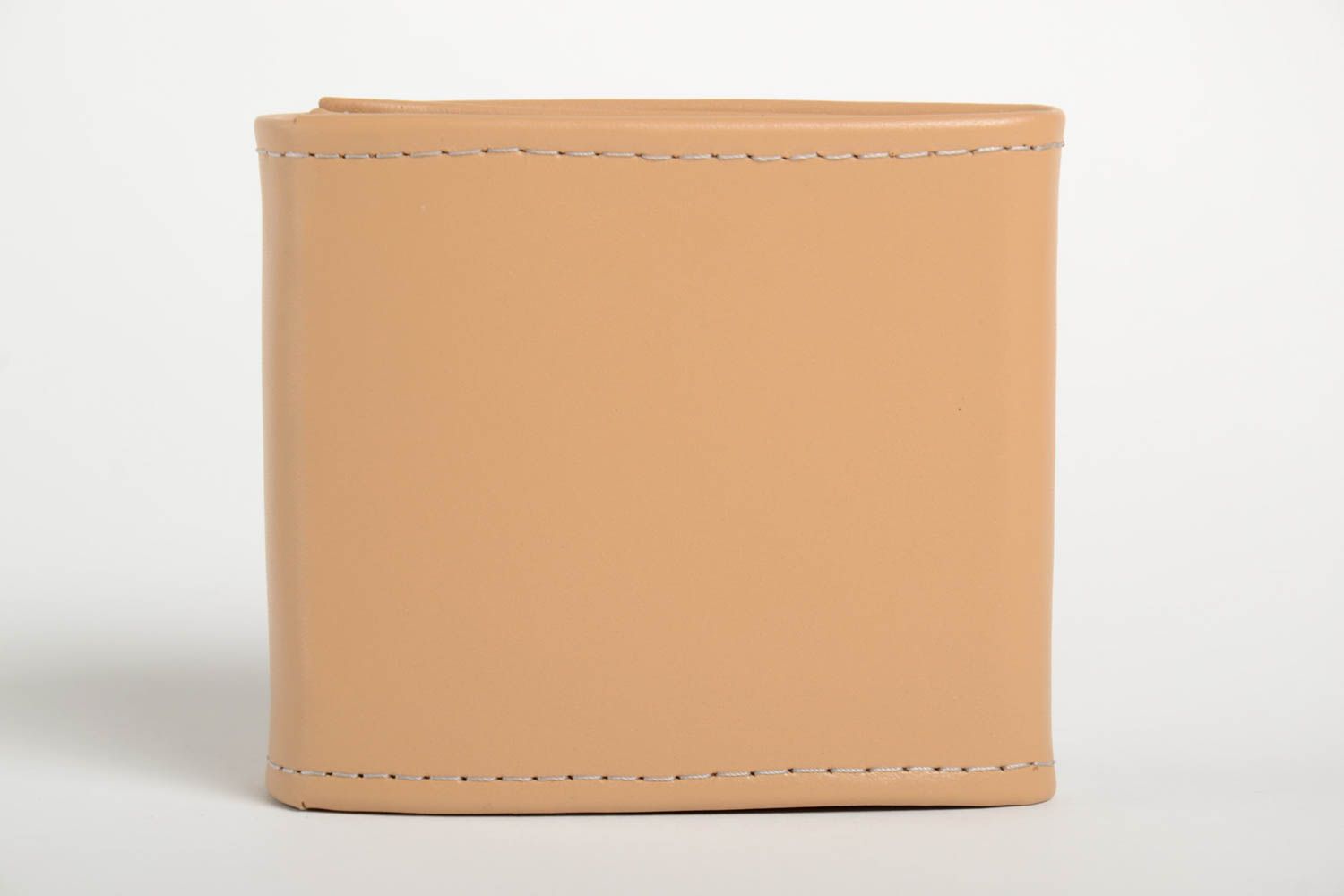 Schöne beige Leder Geldbörse handmade Accessoire für Frauen Damen Geldbeutel foto 4