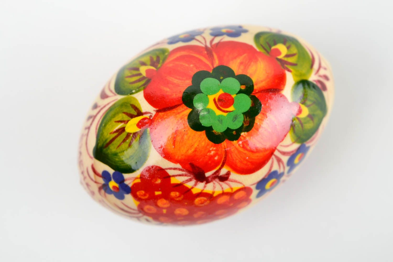 Huevo pintado de madera artesanal decoración para Pascua regalo original foto 3