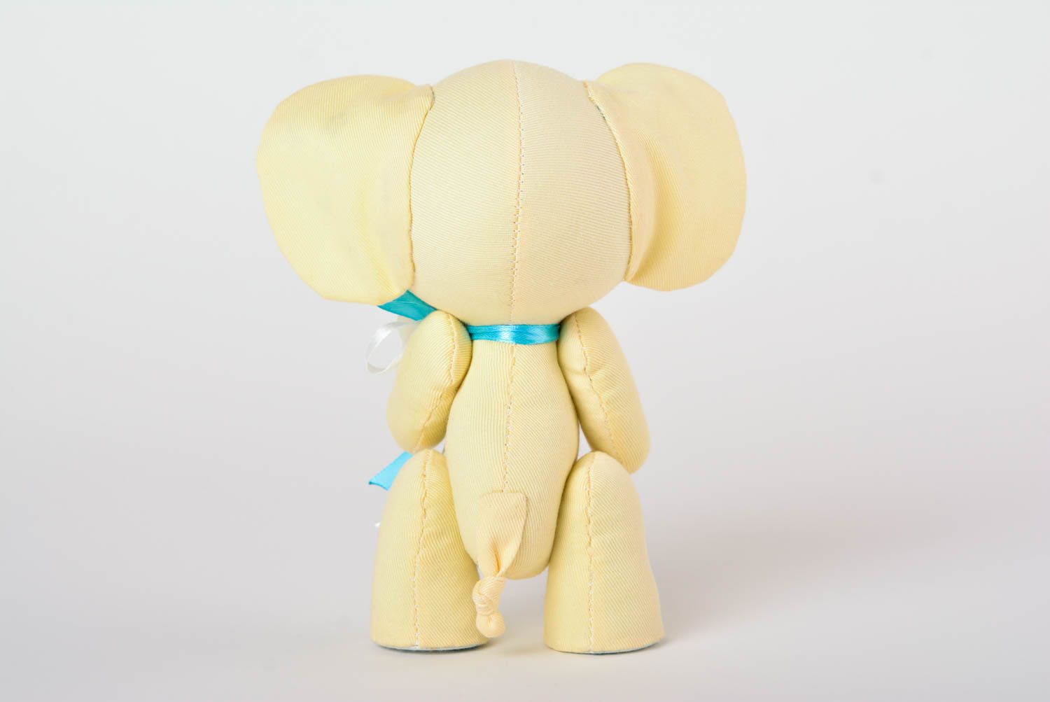 Handmade Deko Kuscheltier Elefant Haus Dekoration ausgefallenes Spielzeug gelb foto 4